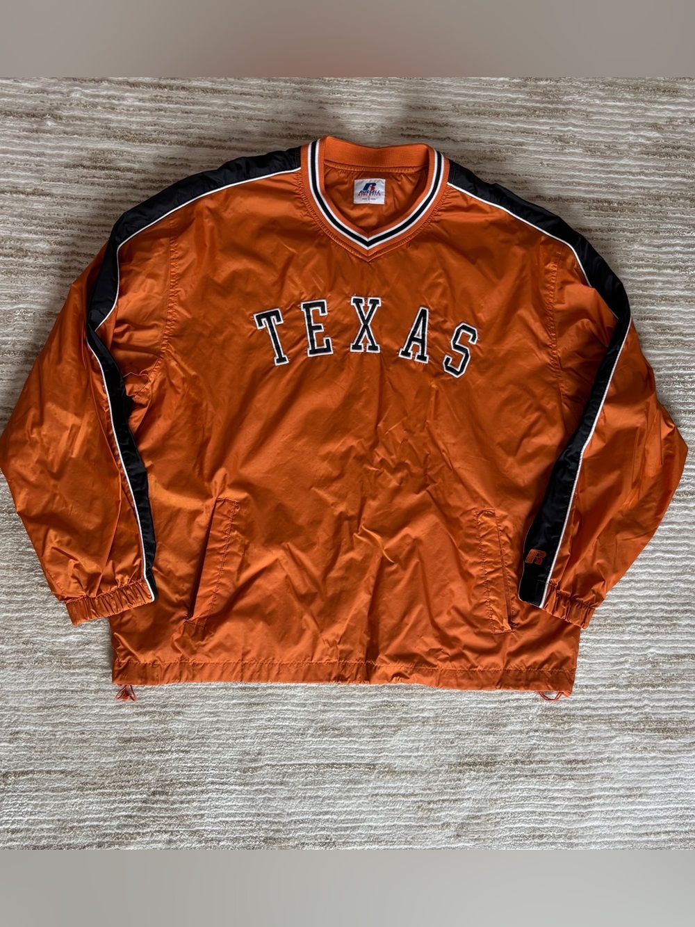 Vintage 90s Texas Longhorns Russell Athletic Orange & Black Pullover Windbreaker